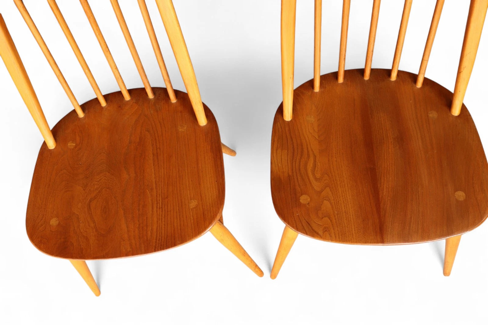 Vintage set of 4 Ercol Blonde Quaker Dining Chairs