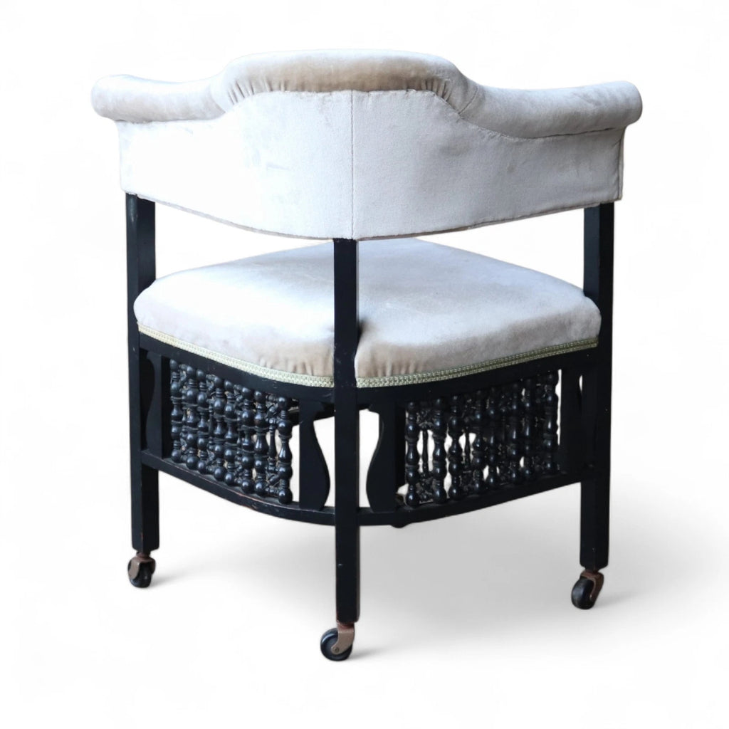 Antique Edwardian Ebonised Corner Chair / Armchair