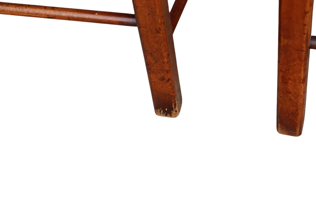 Set of 8 Antique Lancashire Elm & Ash Rush Seat Spindle Back Dining Chairs