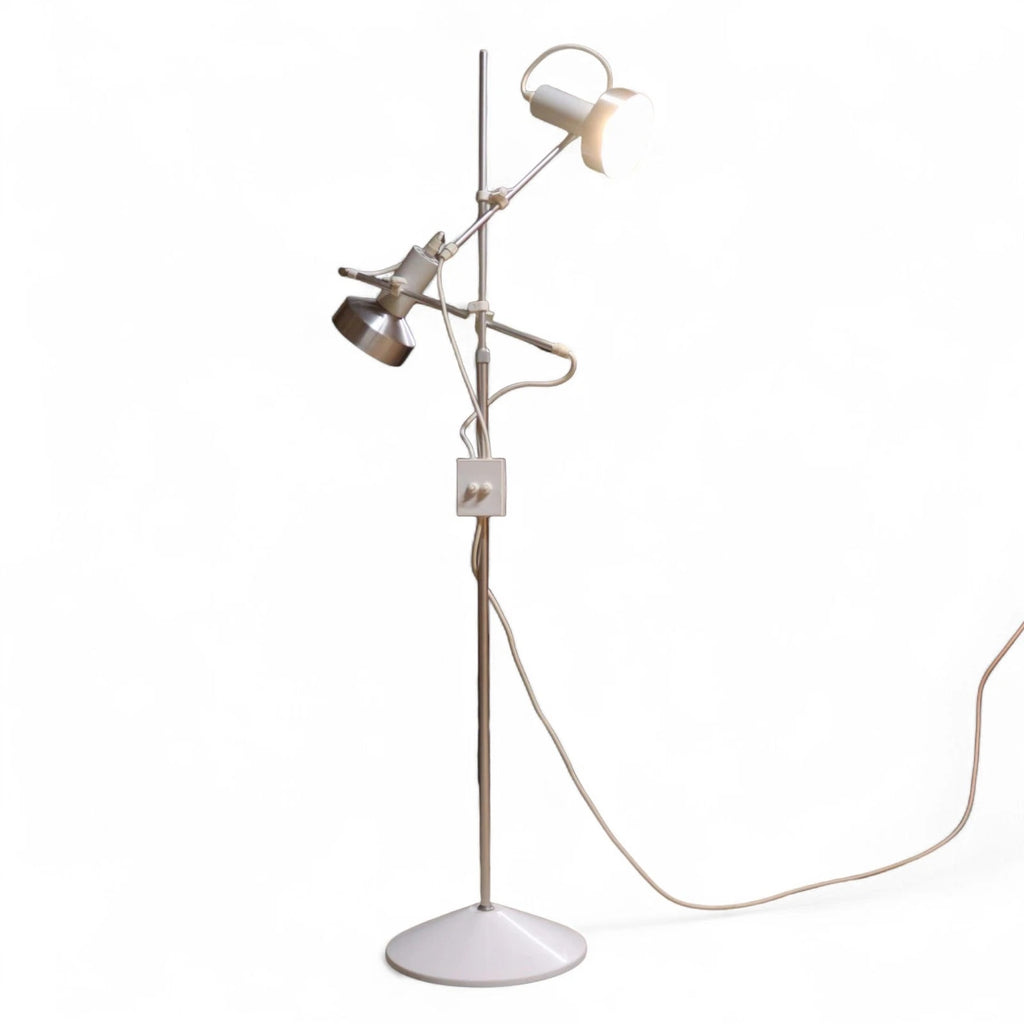 Mid Century Maclamp Style Twin Headed Spot Lamp Retro 1970s Floor Lamp