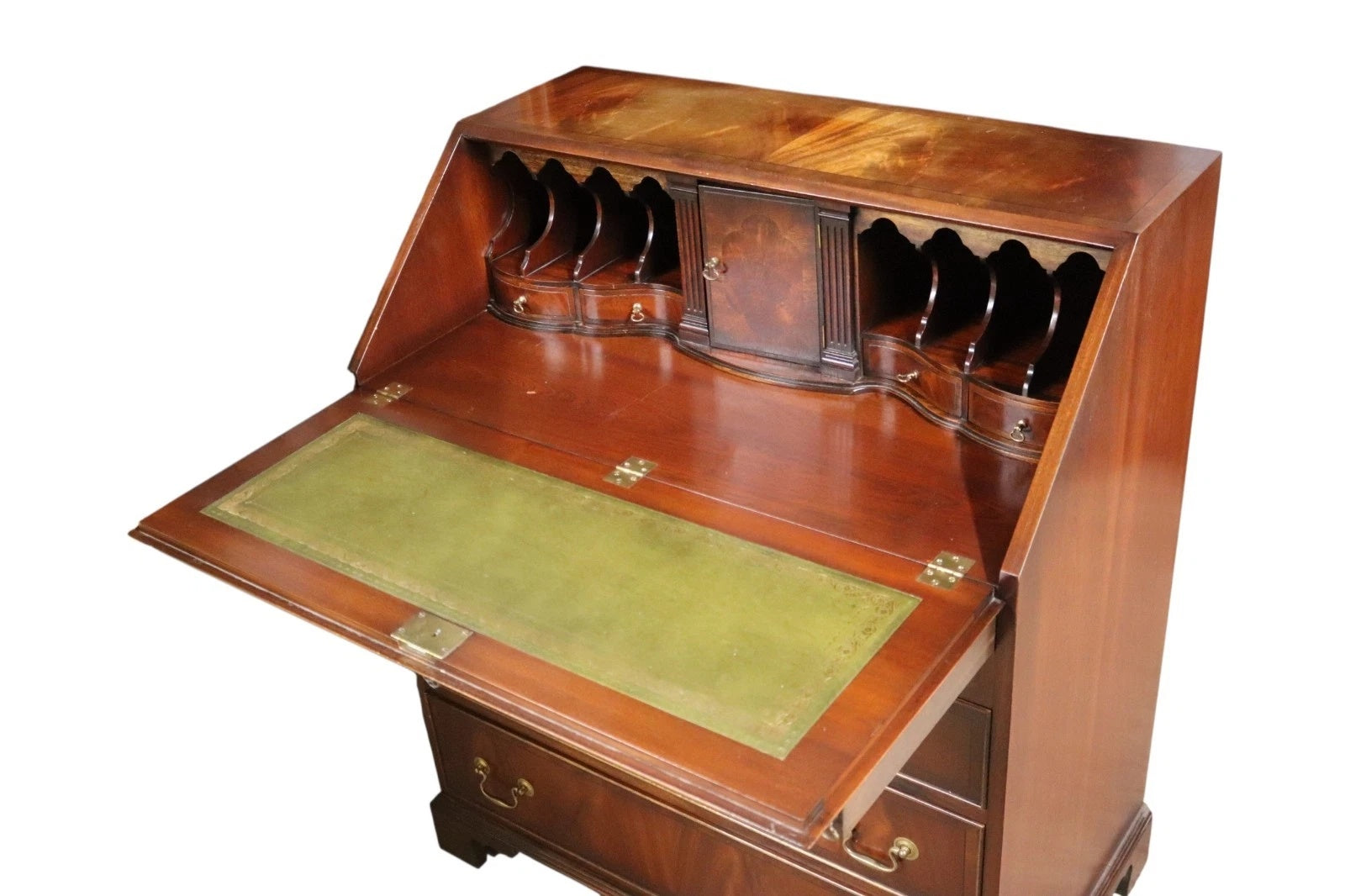 Vintage Bevan Funnell "Reprodux" George III Style Flame Mahogany Bureau