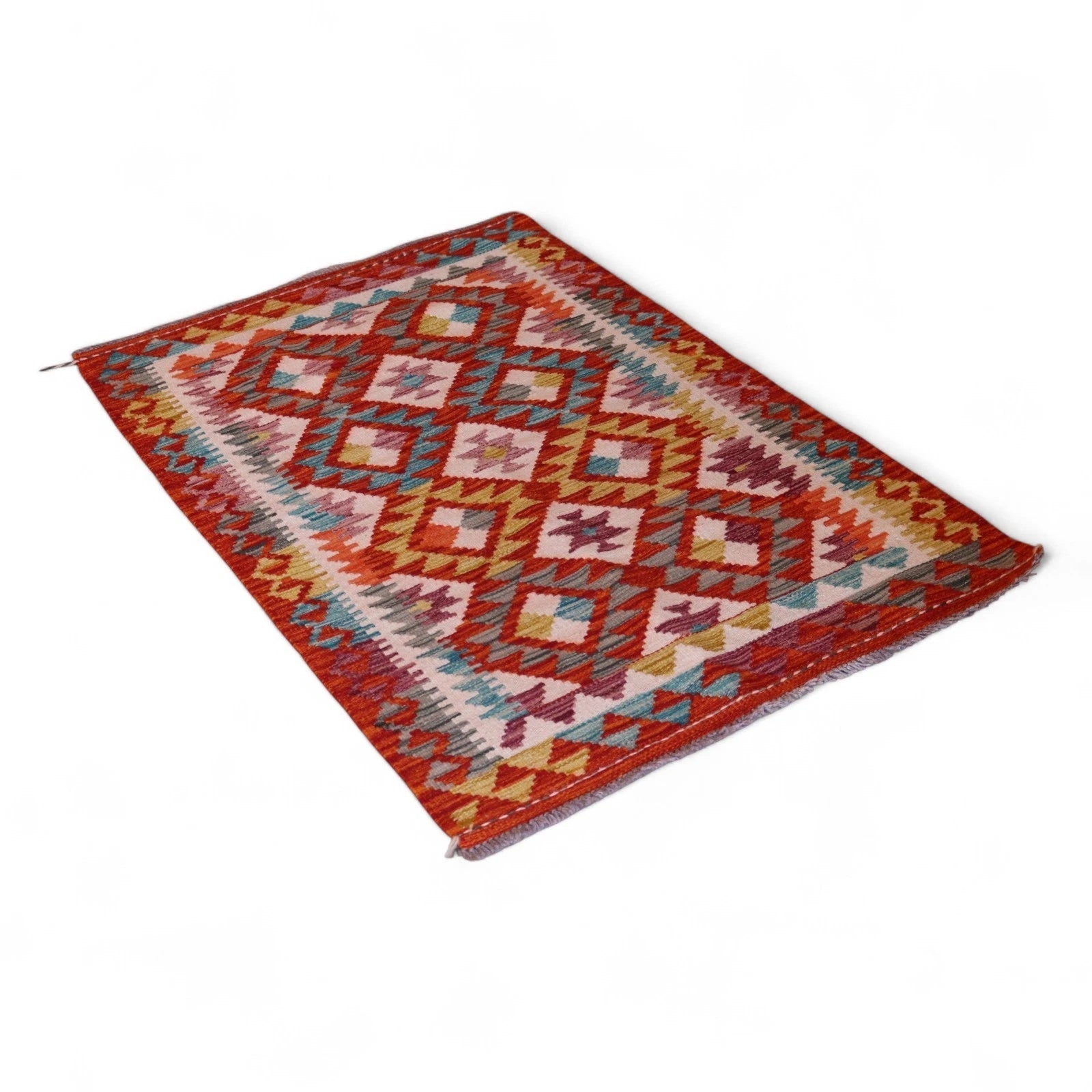 Vintage Afghan Chobi Kilim - Hand-Spun Wool Tribal Rug