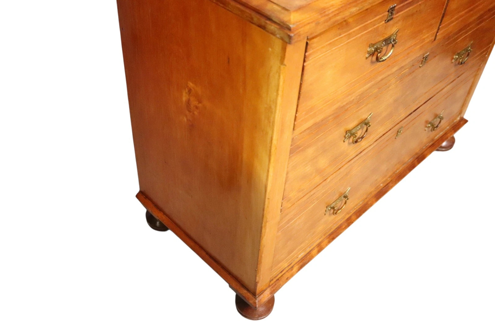 Antique Edwardian Satin Walnut Chest Of Drawers