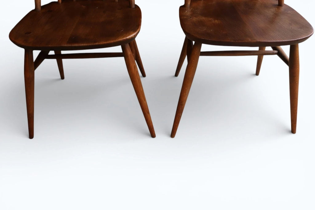 Set Of 4 Mid Century Ercol Goldsmith Dining Chairs - Elm & Beech 1960s