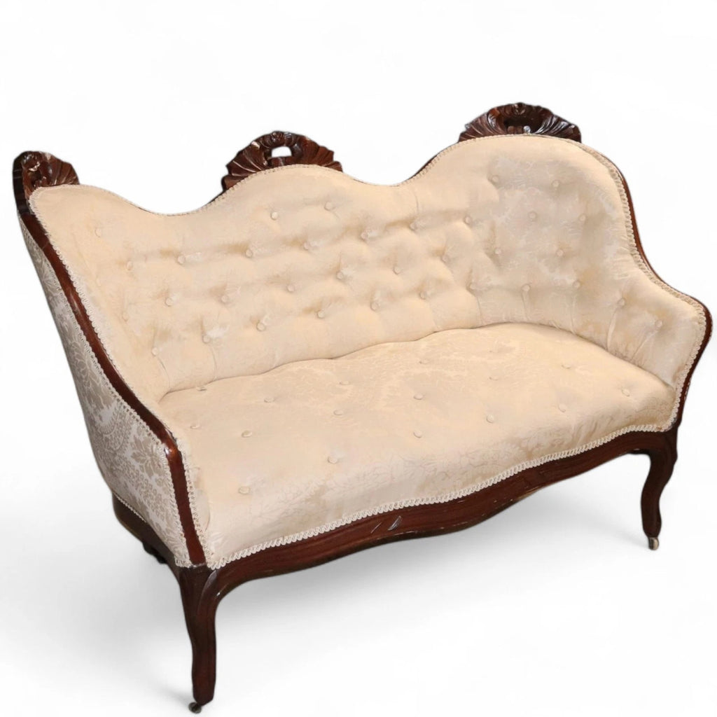 Victorian Rosewood Double Ended Small Sofa Antique Settee