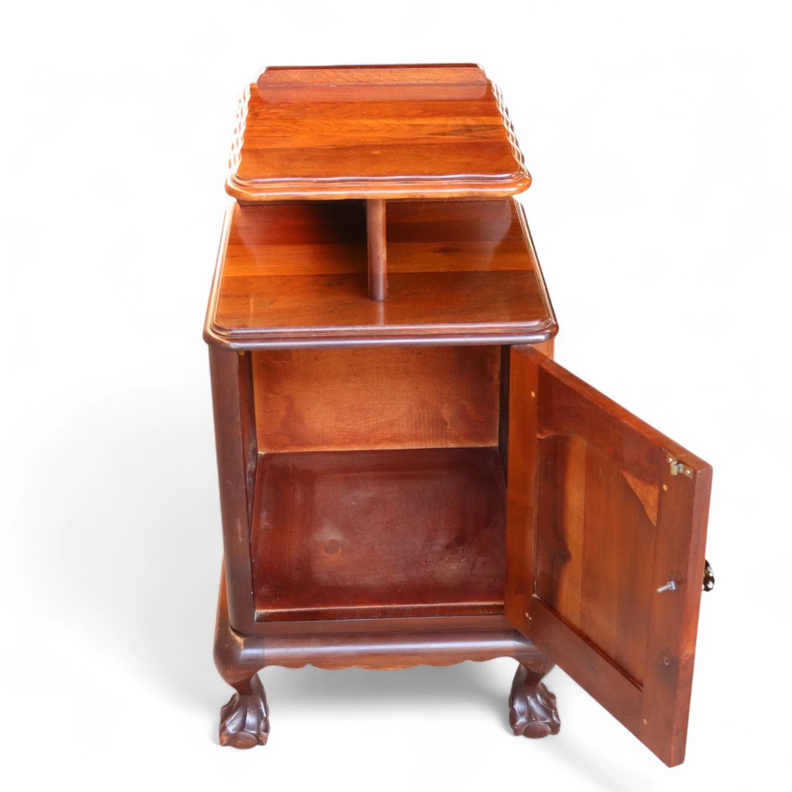 Vintage Reproduction Georgian Style Imbuia Bedside Table / Cabinet Nightstand