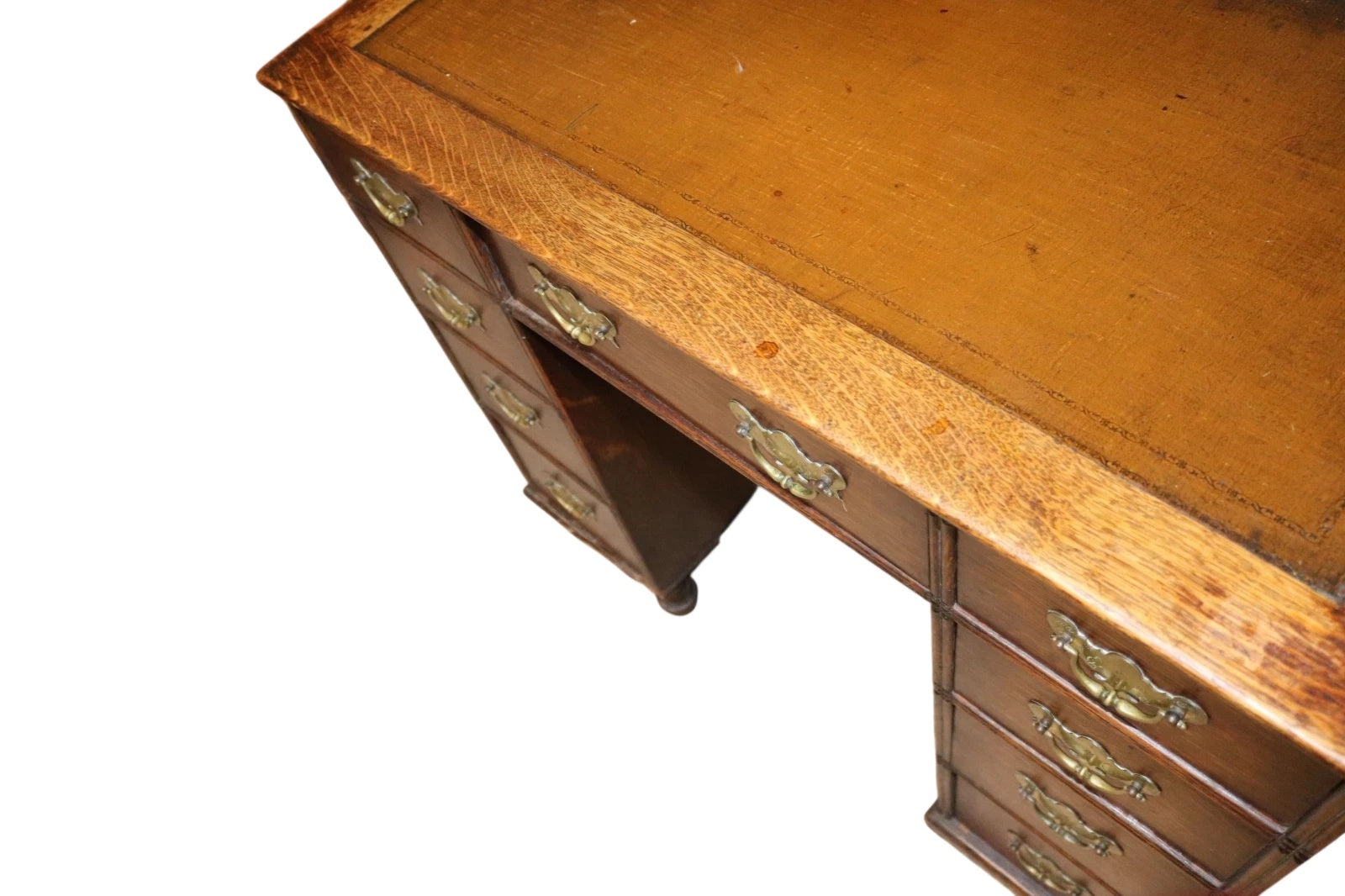 Antique George III Style Oak Small Knee Hole Writing Desk