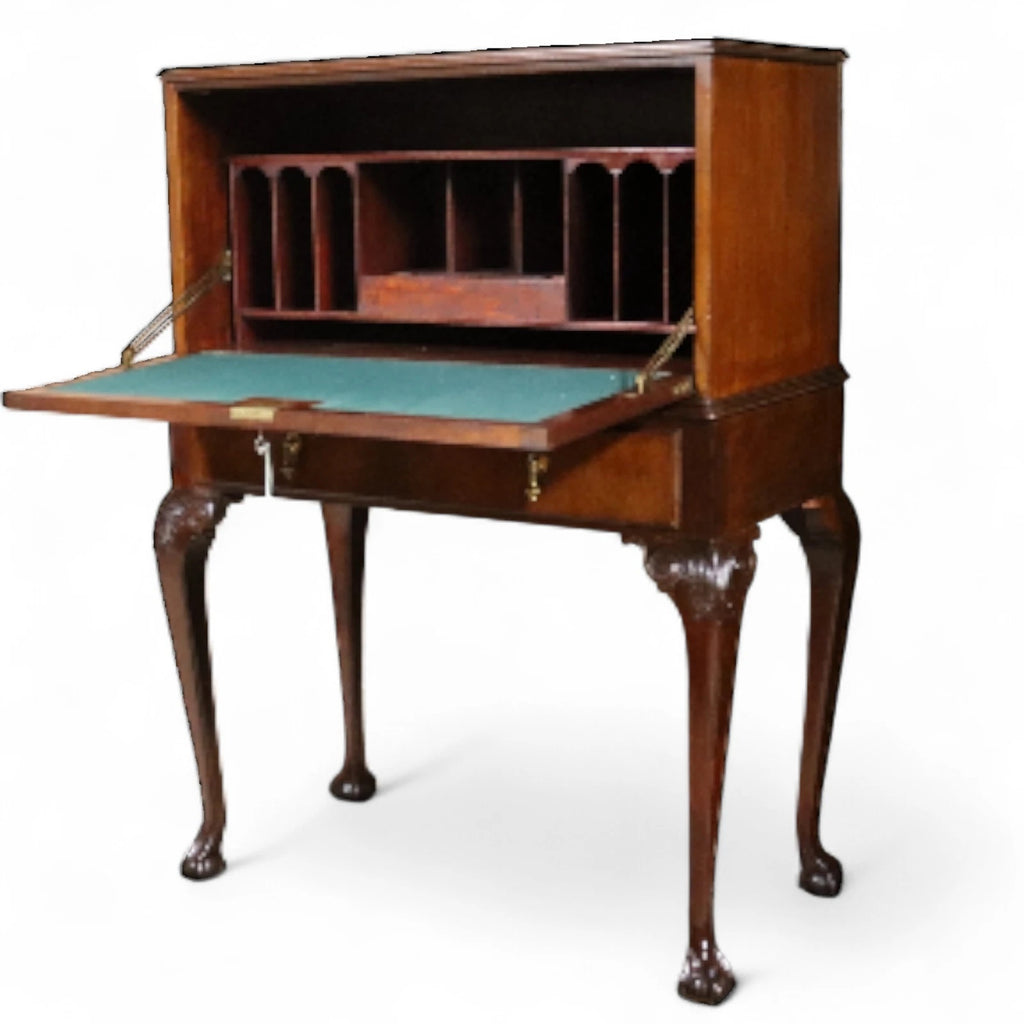 Victorian Antique Mahogany Queen Anne Style Writing Bureau C.1900