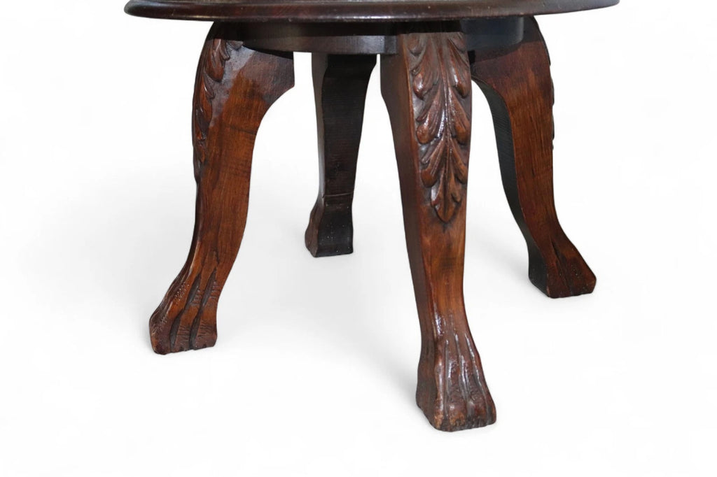 Antique Victorian Carved Oak Green Man Captians Swivel Office Chair
