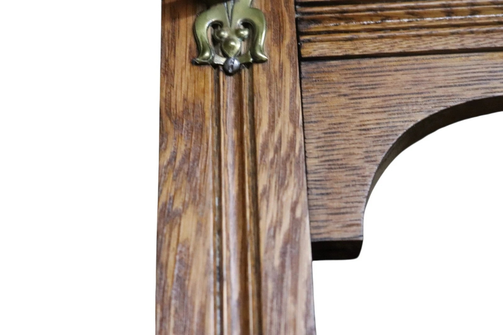 Antique Edwardian Oak Hall Stand Barometer & Mirror - Arts & Crafts Style c.1905