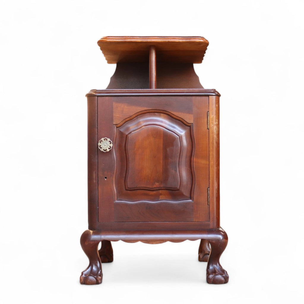Vintage Reproduction Georgian Style Imbuia Bedside Table / Cabinet Nightstand