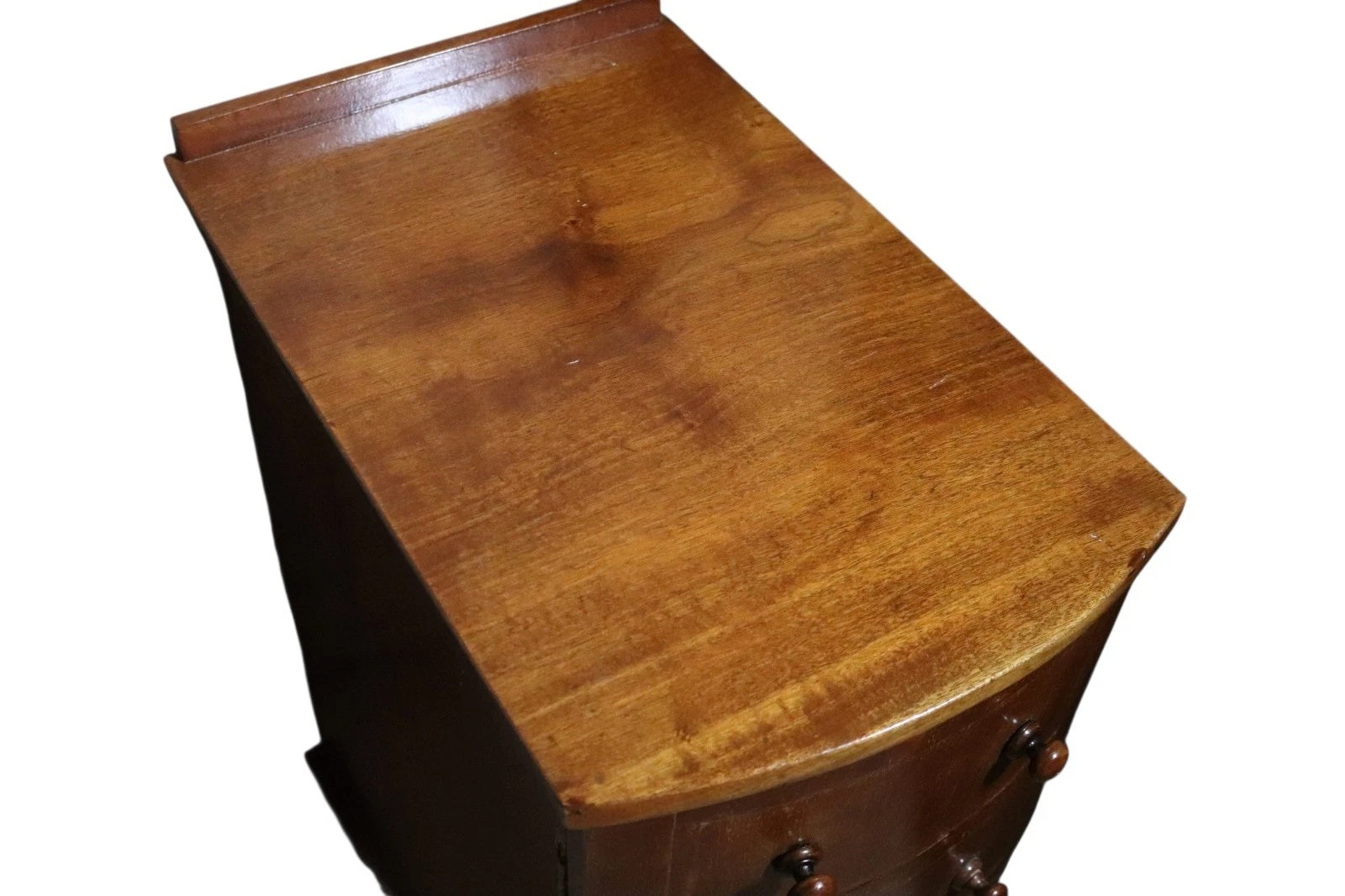 Pair of Vintage Victorian Style Walnut Bow Front Bedside Cupboards / Cabinets