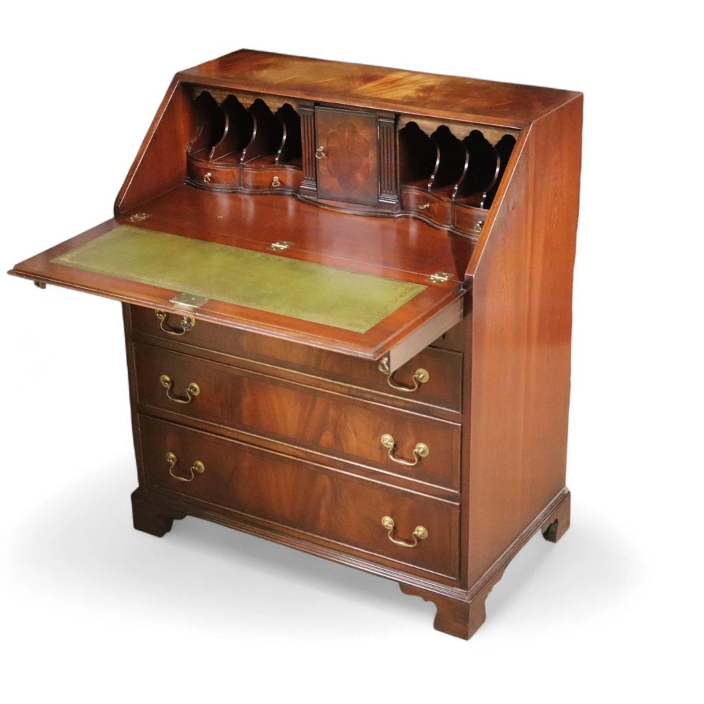 Vintage Bevan Funnell "Reprodux" George III Style Flame Mahogany Bureau
