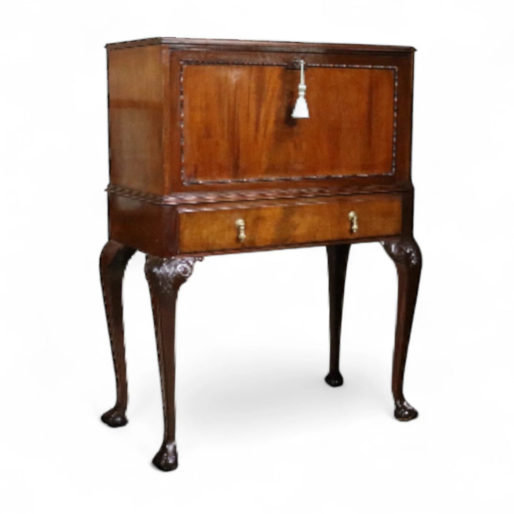 Victorian Antique Mahogany Queen Anne Style Writing Bureau C.1900