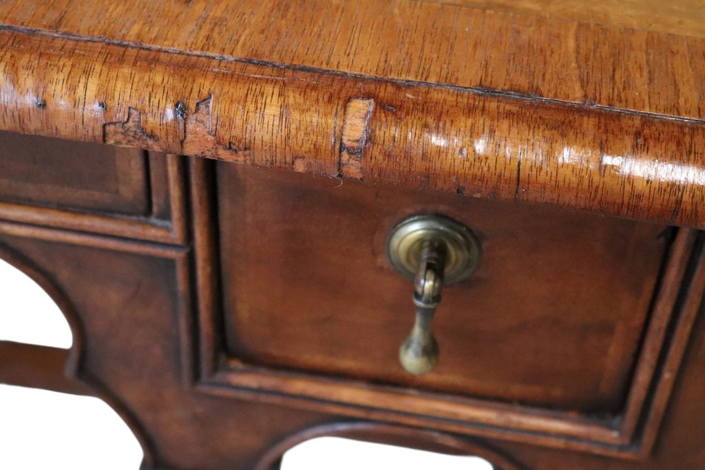 Early 20th Century Antique Burr Walnut William & Mary Style Lowboy Hall Table