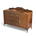 Art Deco Burr Walnut Sideboard Scalloped Gallery Buffet Credenza 1930s